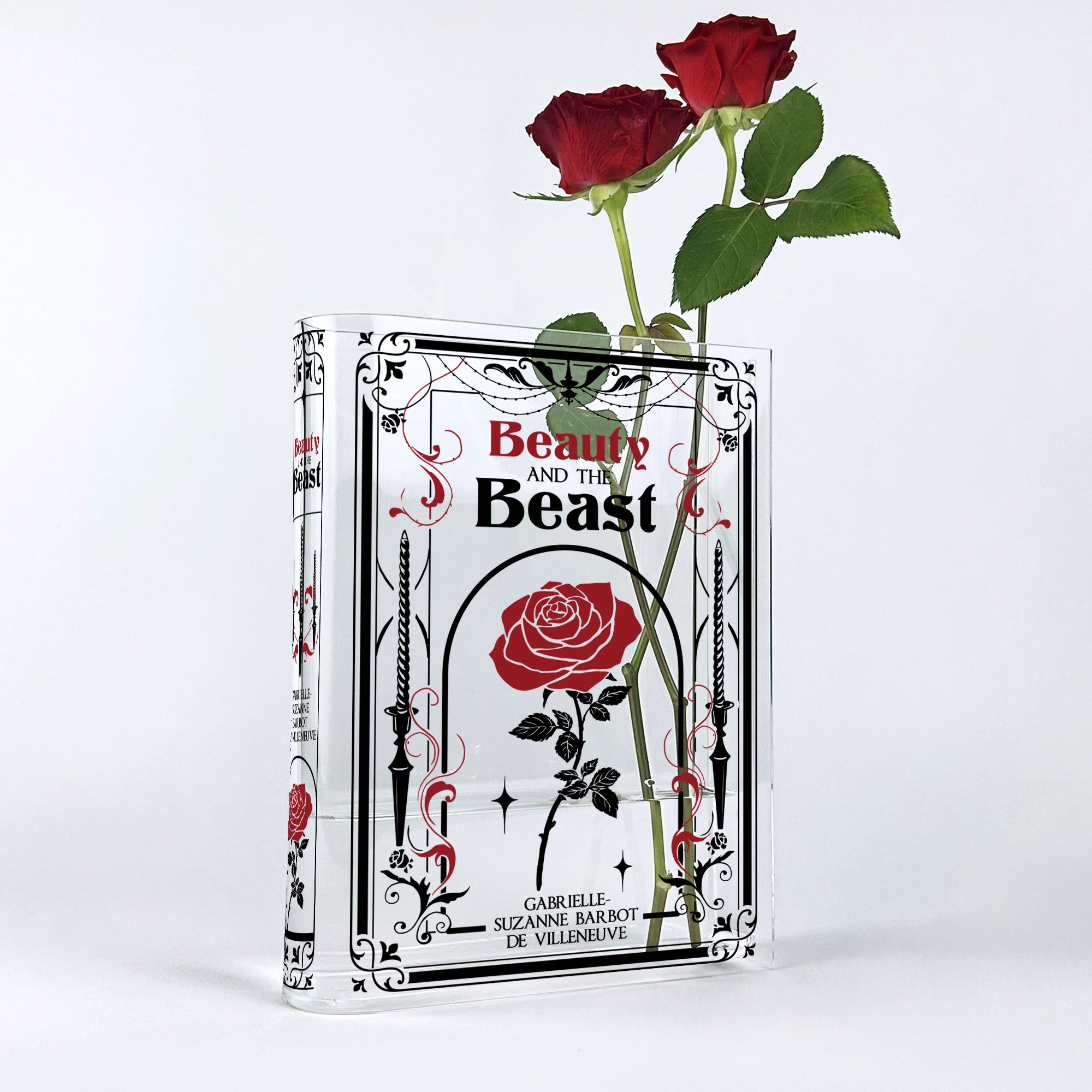 Beauty and the Beast Acrylic Book Vase - Book Gift for Book Lovers
