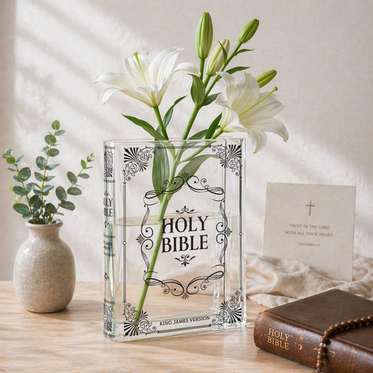 Holy Bible Christian Book Vase - II