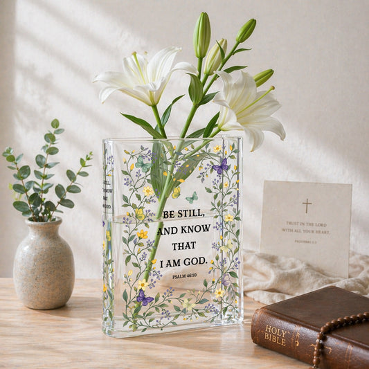 Psalm 46:10 Christian Book Vase