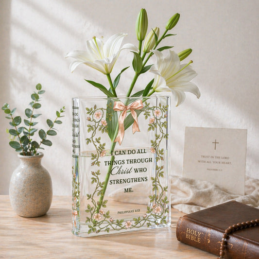 Philippians 4:13 Christian Book Vase