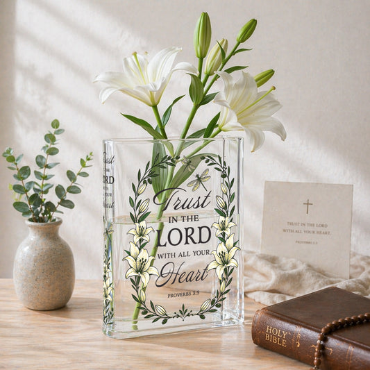 Proverbs 3:5 Christian Book Vase - II