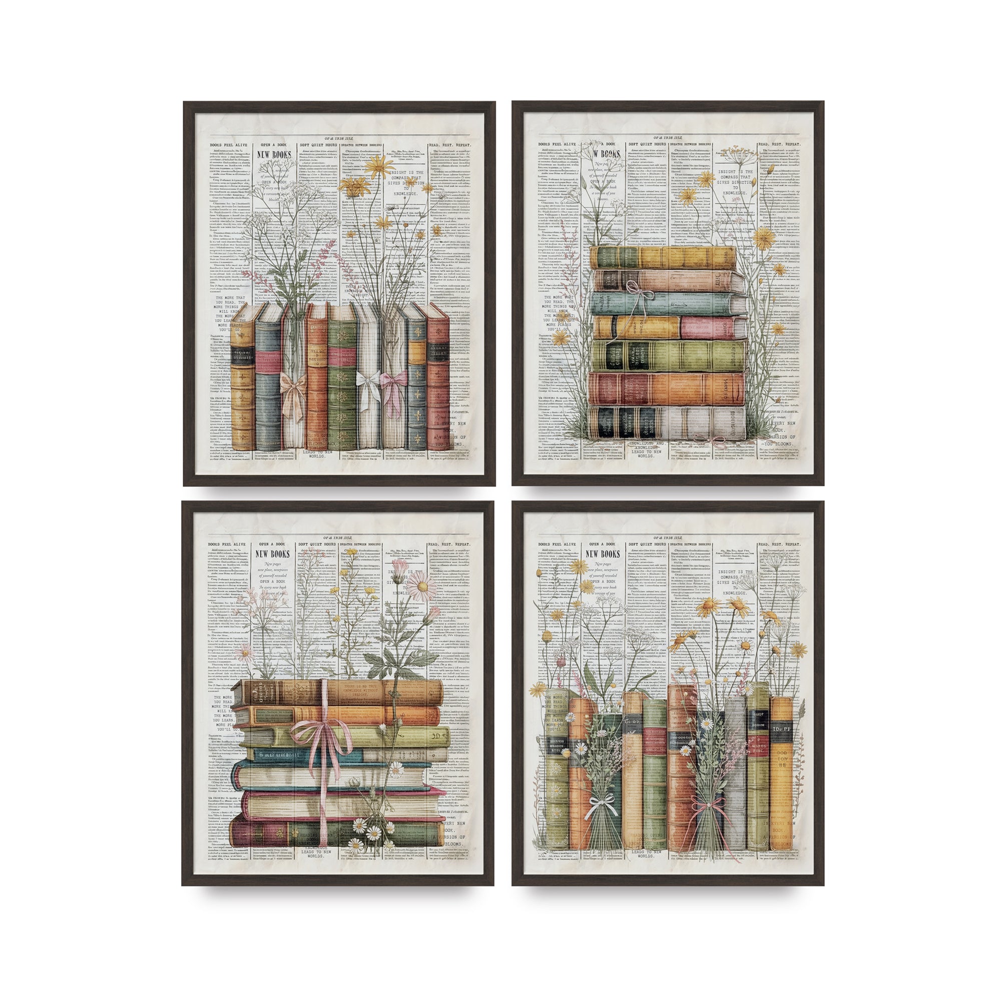Book Poster II - Set of 4 - 8x10 Unframed