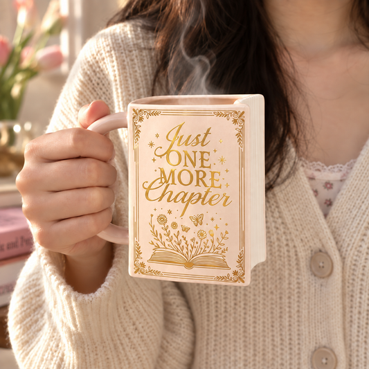 Just One More Chapter Book-Shaped Mug