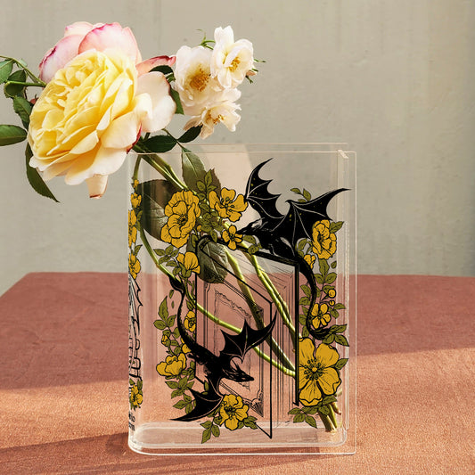 Floral Dragon Acrylic Book Vase