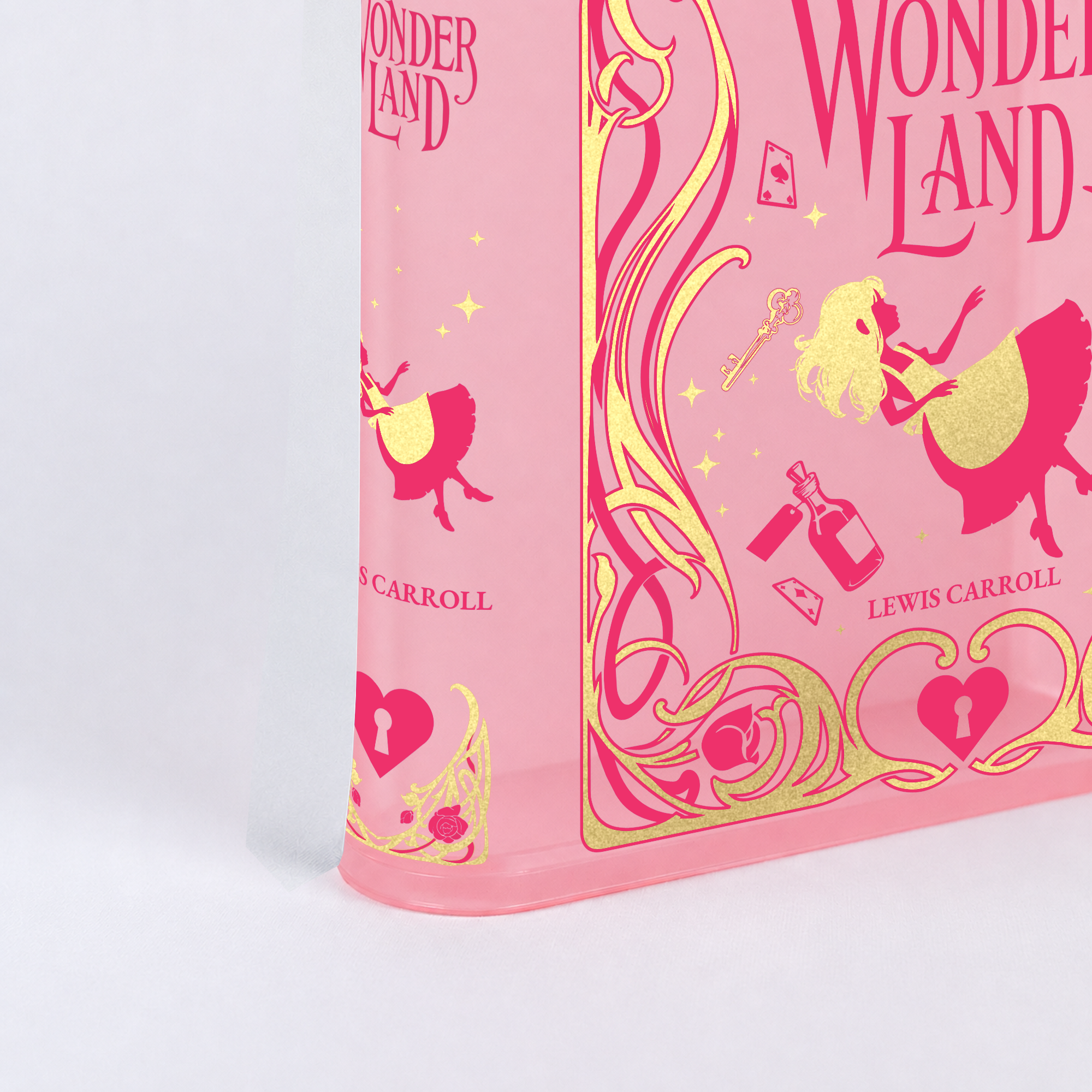 Alice's Adventure In Wonderland Blush Pink Acrylic Book Vase | Pre-Order