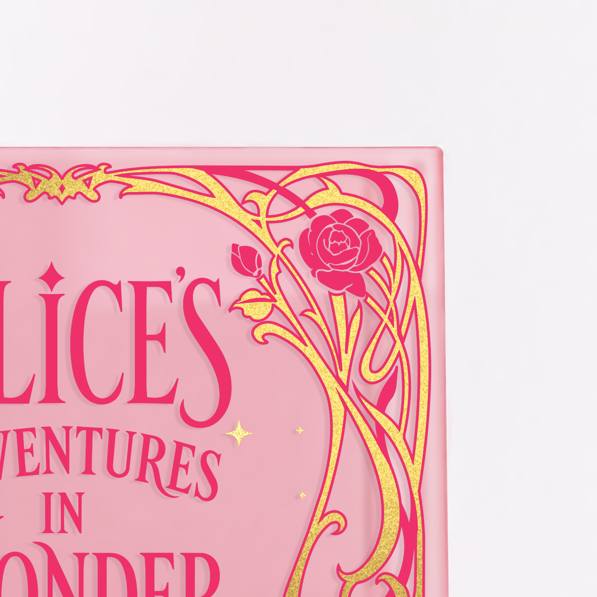 Alice's Adventure In Wonderland Blush Pink Acrylic Book Vase | Pre-Order