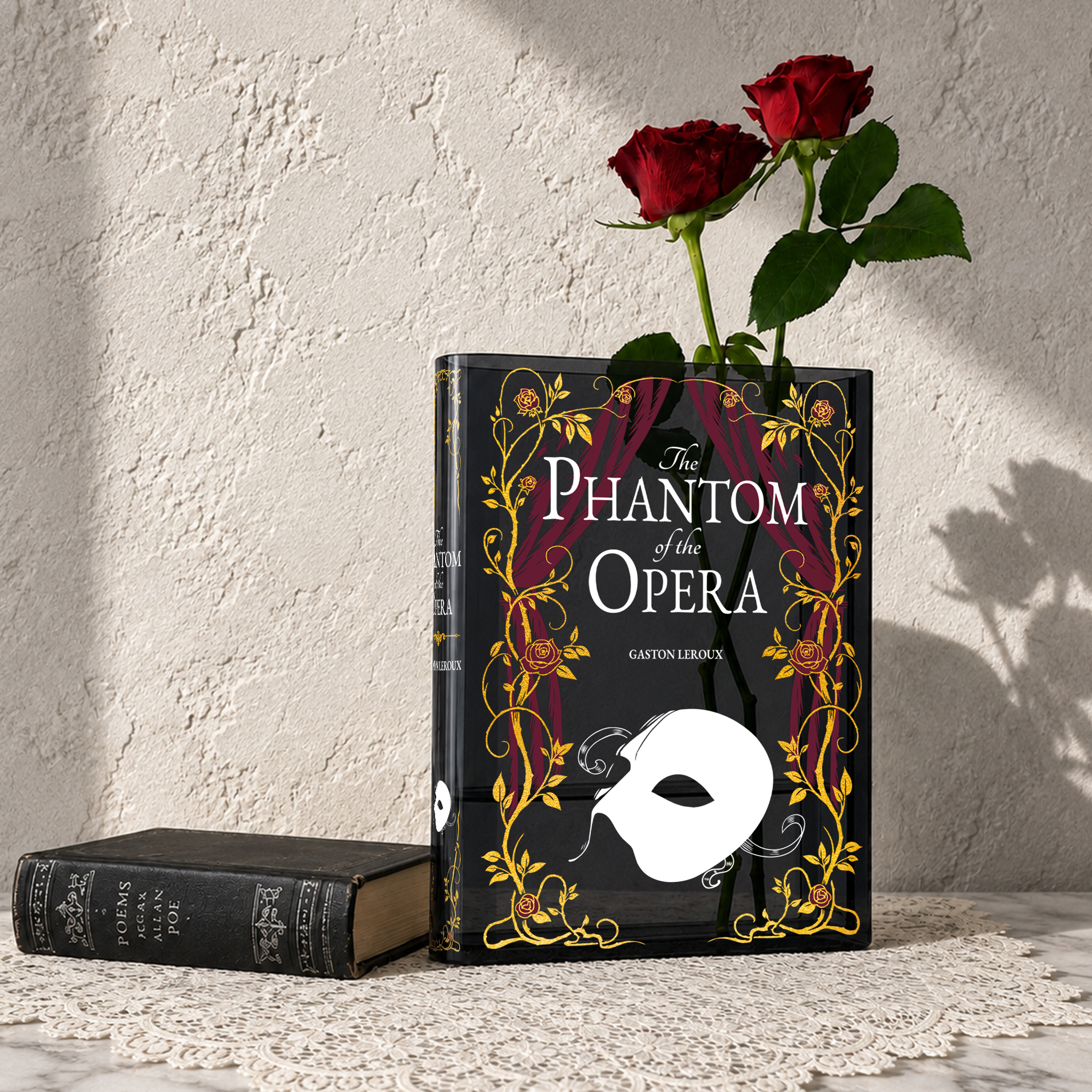 The Phantom of the Opera Smoke Black Acrylic Book Vase | Pre-Order