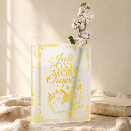 Just One More Chapter Frosted White Acrylic Book Vase | Pre-Order