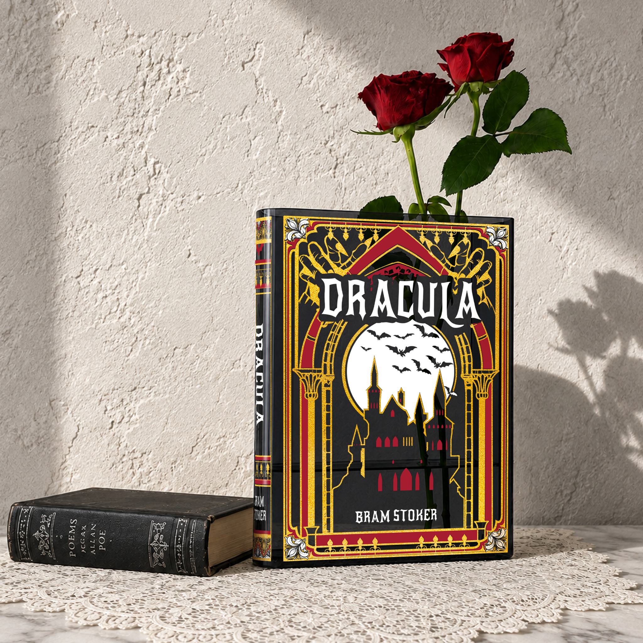 Dracula Smoke Black Acrylic Book Vase | Pre-Order