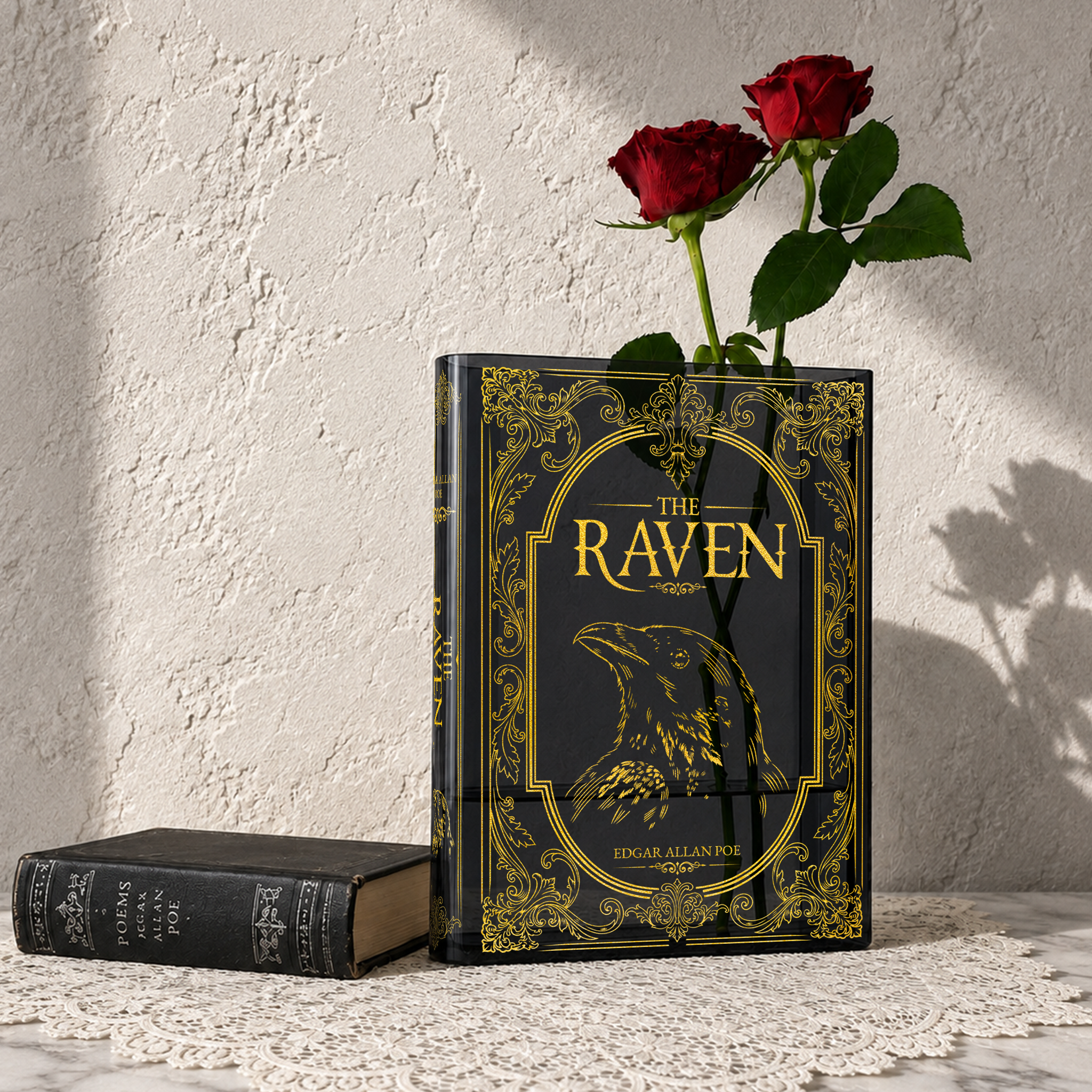 The Raven Smoke Black Acrylic Book Vase | Pre-Order