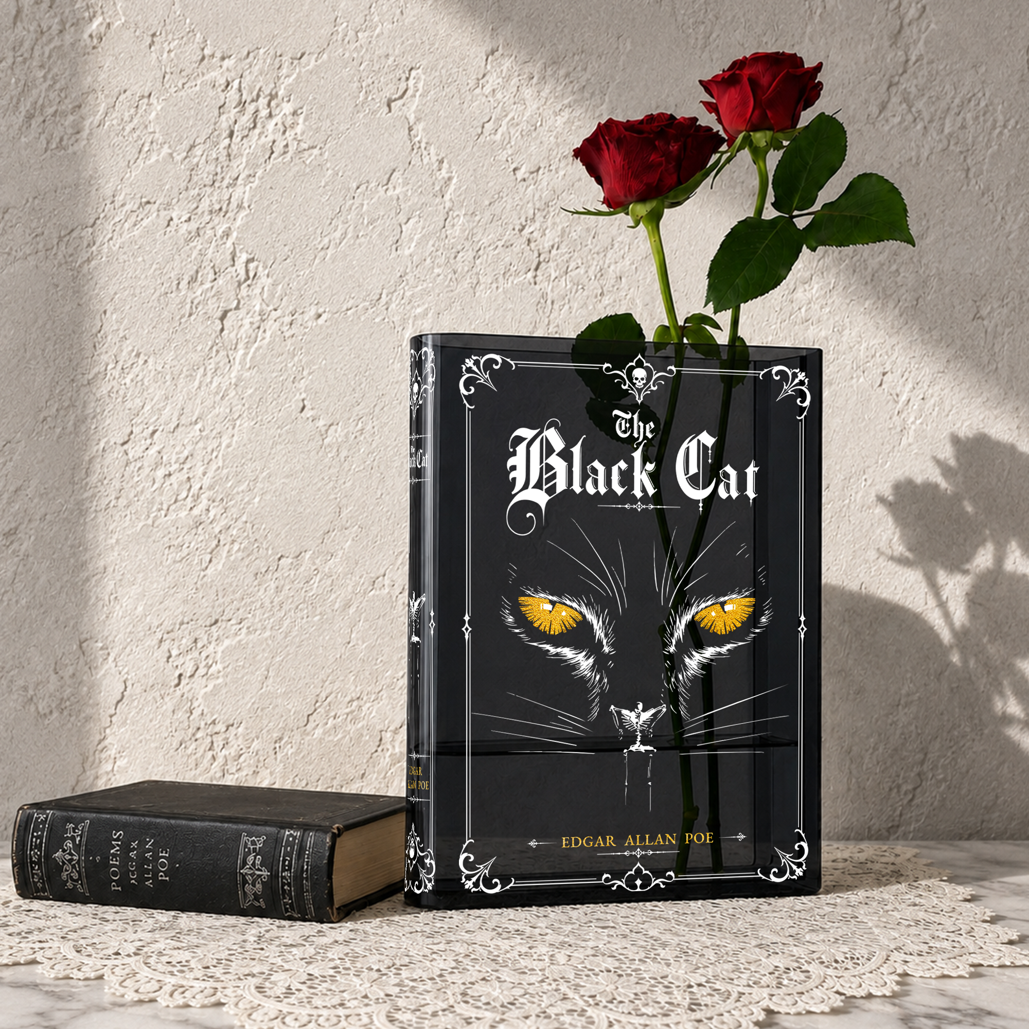 The Black Cat Smoke Black Acrylic Book Vase | Pre-Order | Batch 11/20