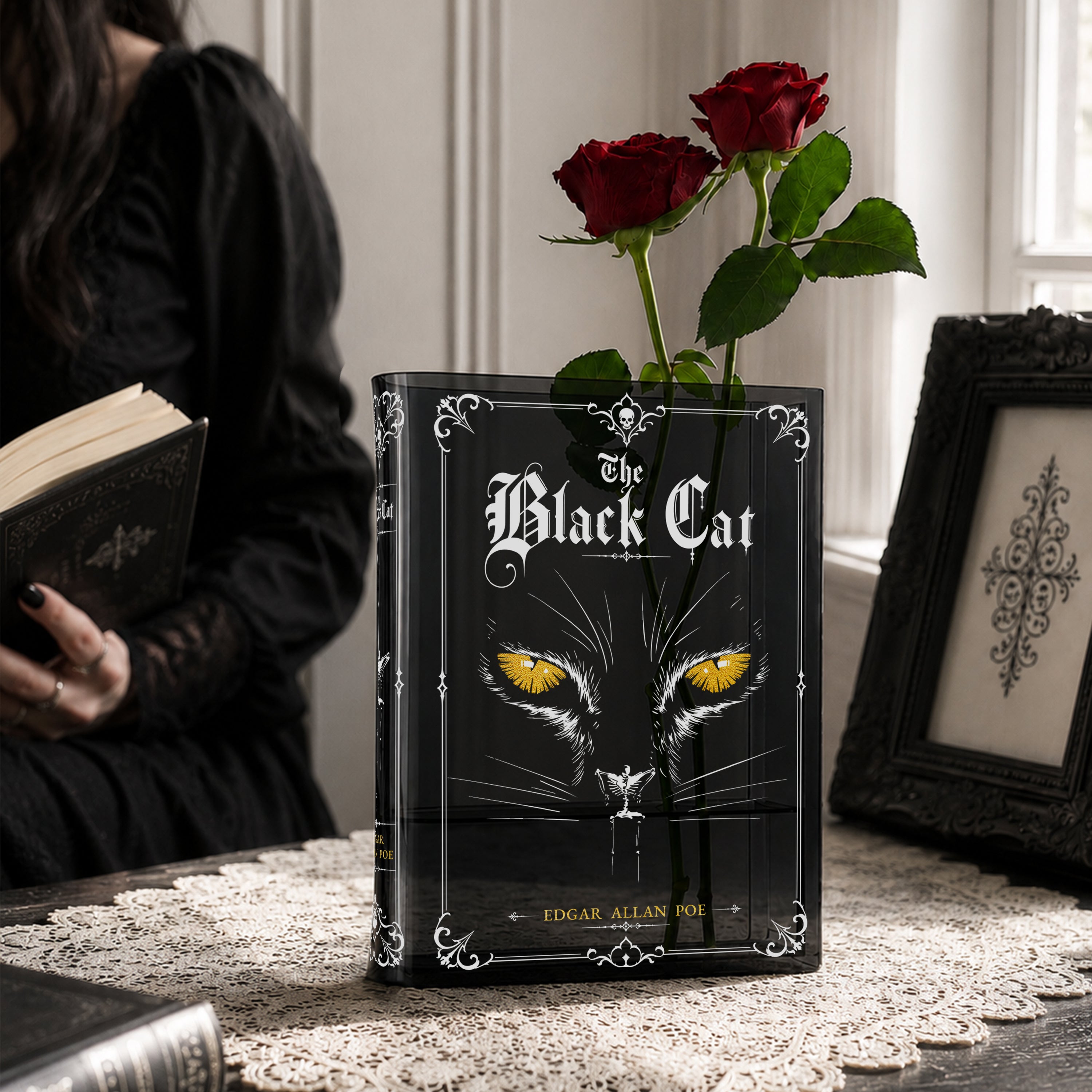 The Black Cat Smoke Black Acrylic Book Vase | Pre-Order | Batch 11/20
