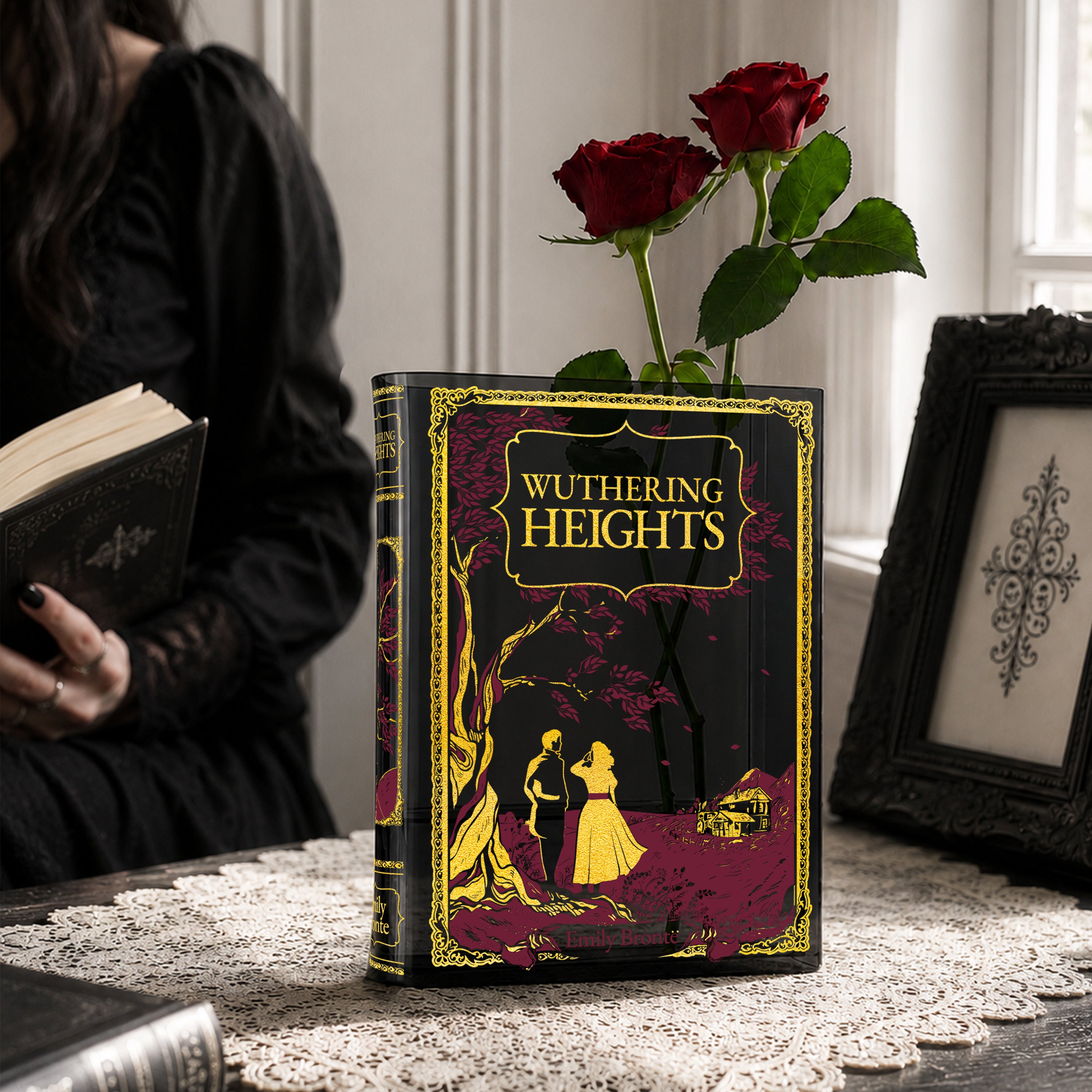 Wuthering Heights Smoke Black Acrylic Book Vase | Pre-Order