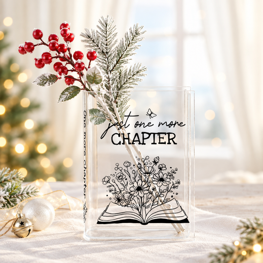 Just One More Chapter Acrylic Book Vase - Black