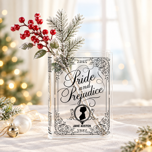 Pride and Prejudice Acrylic Book Vase - II - Black