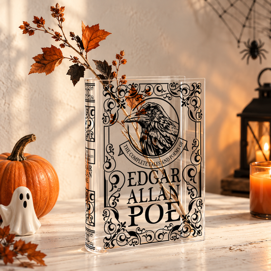Edgar Allan Poe Acrylic Book Vase