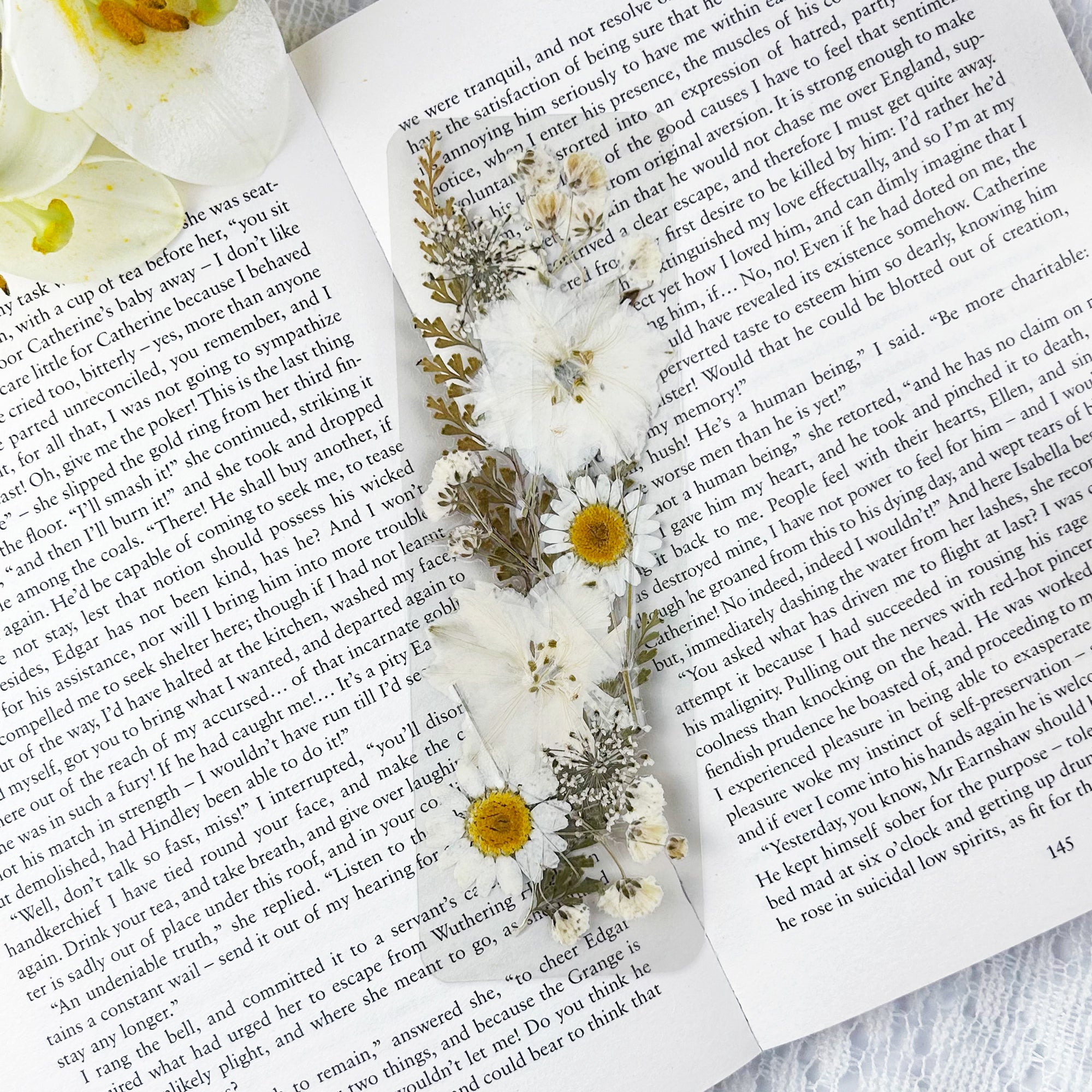 Vintage Vanilla Pressed Flower Bookmark