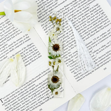 White Flower Bookmark