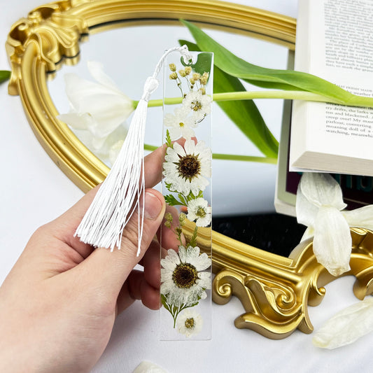 White Flower Bookmark
