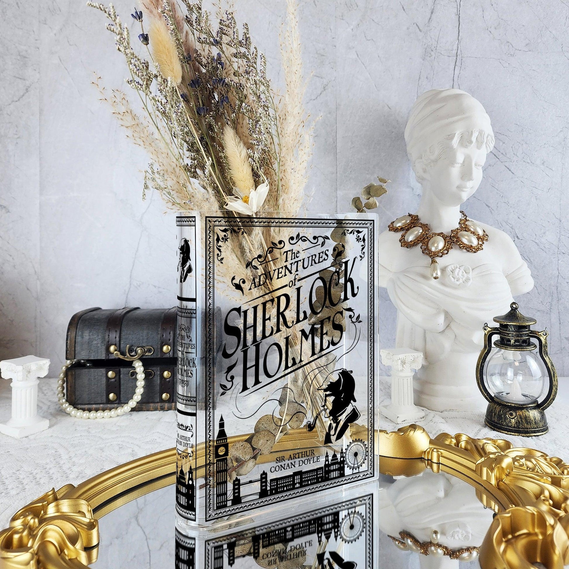 The Adventures of Sherlock Holmes Acrylic Book Vase - Biblio Bloom