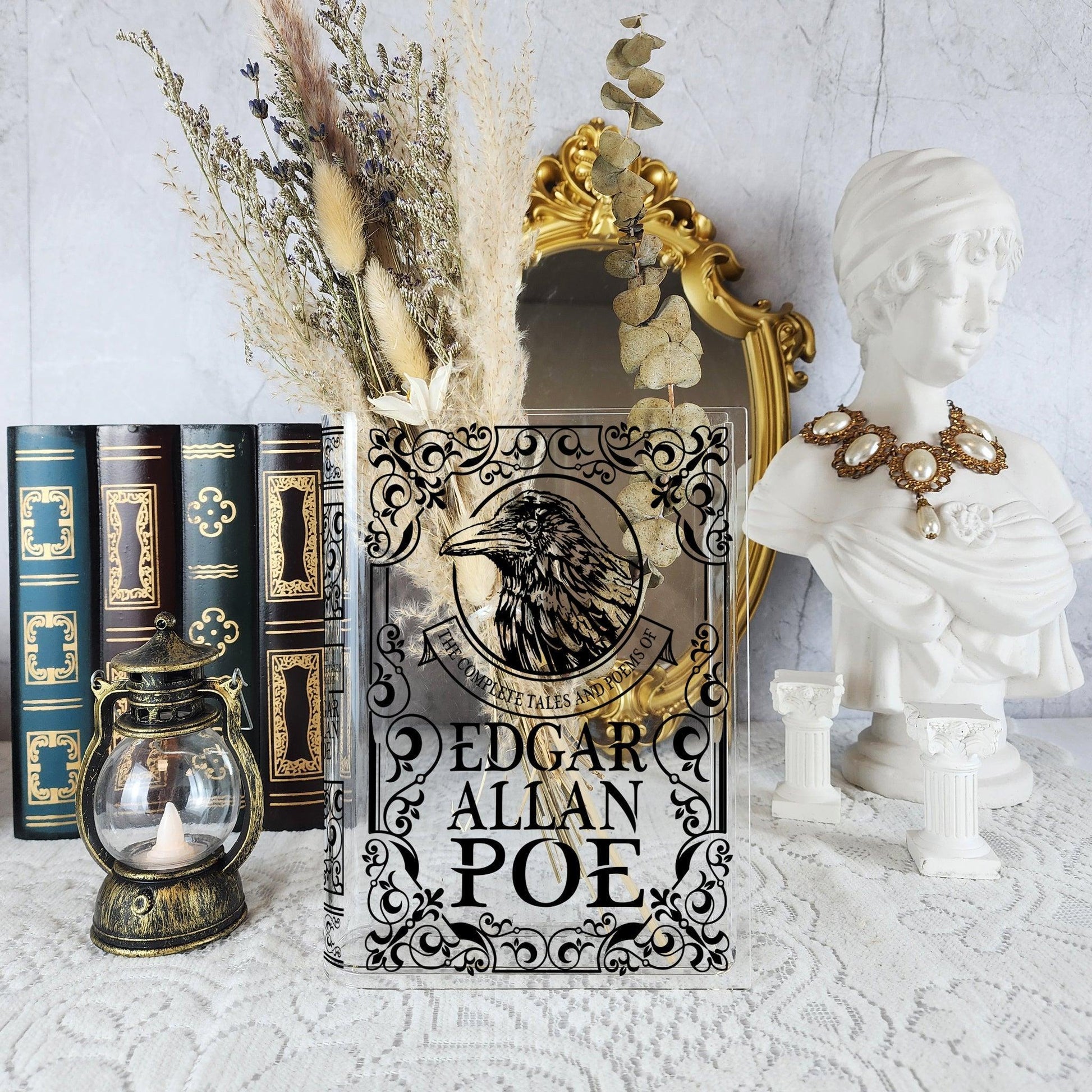 The Complete Tales and Poems of Edgar Allan Poe Acrylic Book Vase - Biblio Bloom