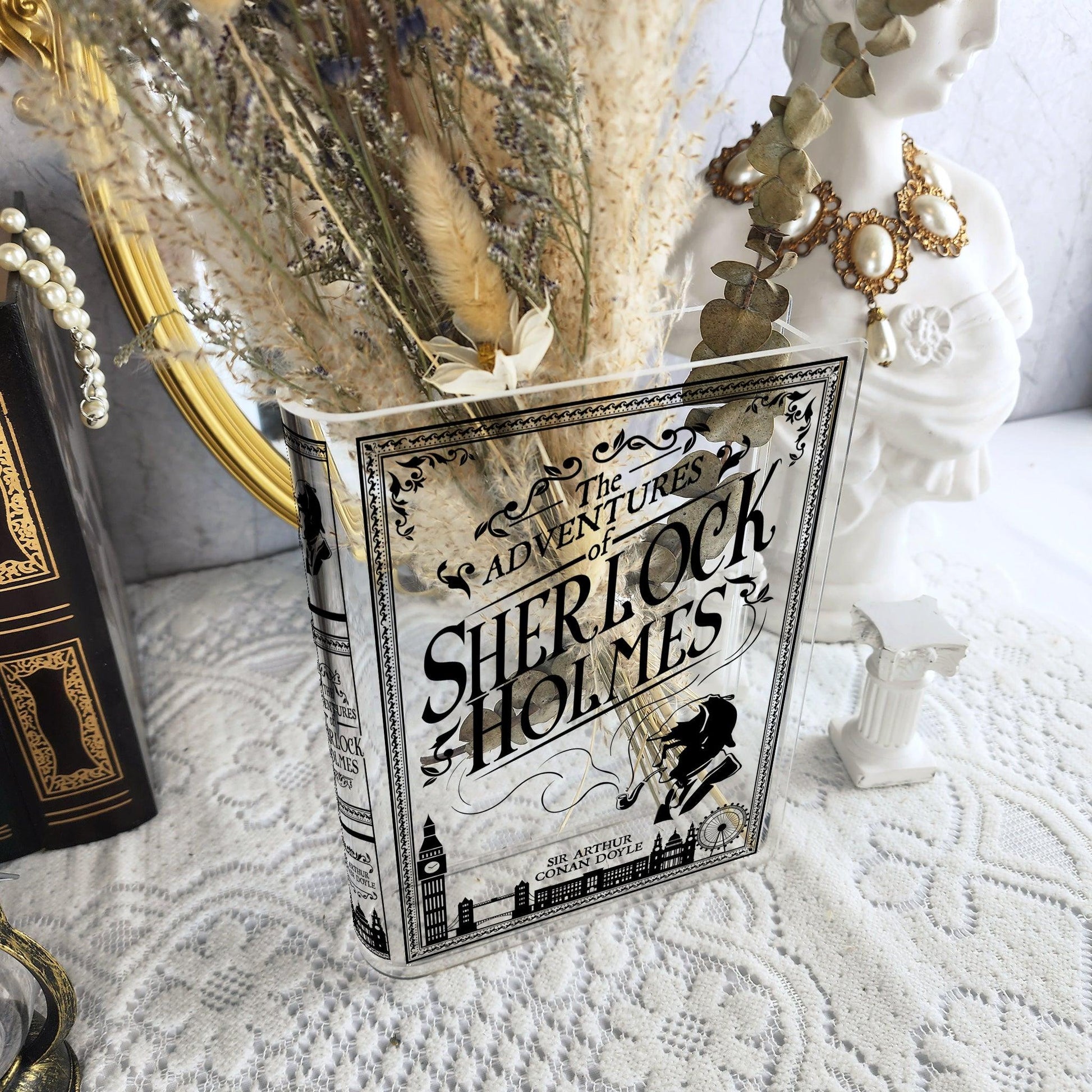 The Adventures of Sherlock Holmes Acrylic Book Vase - Biblio Bloom